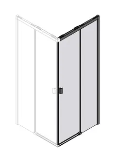 sanibel 3001-Eckdusche SLIDE A23 EDS2BOR Schenkel rechts 1200x2000mm SPO/ESG