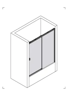 sanibel 3001-Schiebetür SLIDE A23 DSN2BR 2-tlg a Badewanne rechts 1700x1600mm SW/ESG