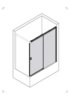 sanibel 3001-Schiebetür SLIDE A23 DST2BR 2-tlg a Badewanne rechts 1600x1600mm SW/ESG