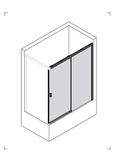 sanibel 3001-Schiebetür SLIDE A23 DST2BR 2-tlg a Badewanne re1700x1600mm SP/ESG