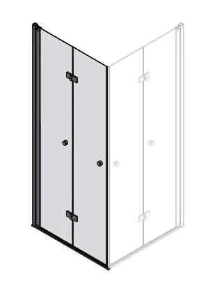 sanibel 3001-Eckfaltdusche EFTS L 750x2000mm Schenkel links SWM/ESG