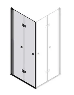 sanibel 3001-Eckfaltdusche EFTS L 900x2000mm Schenkel links SPO/ESG