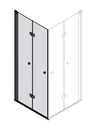 sanibel 3001-Eckfaltdusche EFTBOS L 900x2000mm Schenkel links SWM/ESG