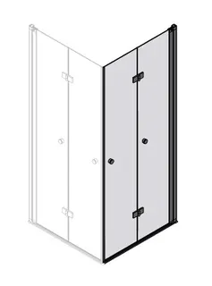 sanibel 3001-Eckfaltdusche EFTS/EFTBOS R 1200-1275/1000-2100mm Sonder SWM/ESG