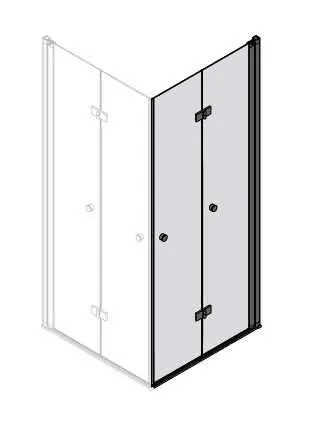 sanibel 3001-Eckfaltdusche EFTBOS R 1200x2000mm Schenkel rechts SPO/ESG
