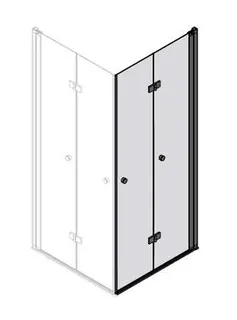 sanibel 3001-Eckfaltdusche EFTS R 1000x2000mm Schenkel rechts SPO/ESG