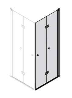 sanibel 3001-Eckfaltdusche EFTBOS R 900x2000mm Schenkel rechts SPO/ESG