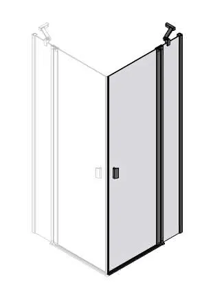 sanibel 3001-Eckdusche Pendeltür EPFS R 900x2000mm Schenkel rechts SWM/ESG