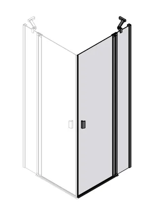 sanibel 3001-Eckdusche Pendeltür EPFBOSR 1100x2000mm Schenkel rechts SWM/ESG