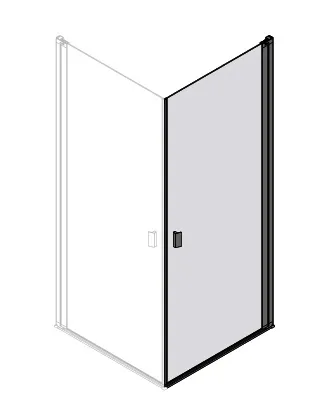 sanibel 3001-Eckdusche Pendeltür EPWS/ EPWBOS R 1000/1000-2200 Sonder SW/ESG