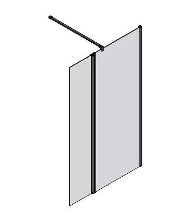sanibel 3001-Trennwand Walkin WWPA R m. Pendelelement 1200x2000mm SPO/ESG