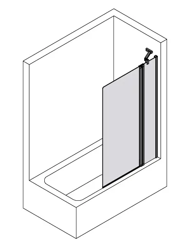 sanibel 3001-Pendeltür BPFA R Sonder auf Badewanne 1300-1400/1000-1700mm SWM/ESG