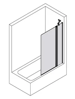 sanibel 3001-Pendeltür BPFA R auf Badew. m. Festelem. rechts 1200x1400mm SPO/ESG