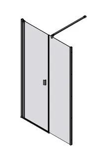 sanibel 3001-Pendeltür Wandanschlag mit TW in Flucht NPWWA L 1600x2000mm SWM/ESG