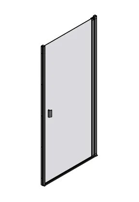sanibel 3001-Pendeltür f. Nische Wandan- schlag NPWA R 550-999/1000-2200mm SP/ESG