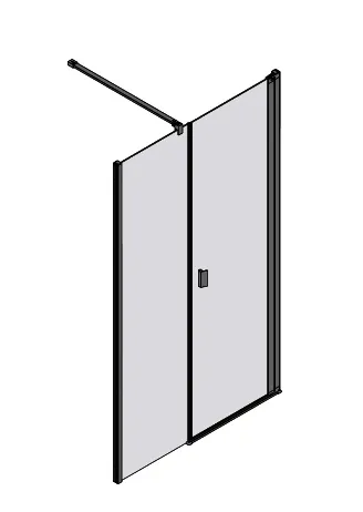 sanibel 3001-Pendeltür Wandanschlag mit TW NPWWA R 1900-2050/1000-2200mm SWM/ESG