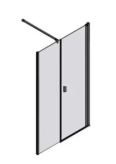 sanibel 3001-Pendeltür Wandanschlag mit TW NPWWA R 710-1399/1000-2200mm SWM/ESG – Bild 1