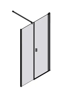 sanibel 3001-Pendeltür Wandanschlag mit TW in Flucht NPWWA R 1200x2000mm SWM/ESG