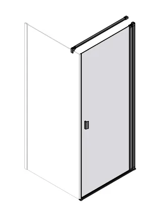 sanibel 3001-Pendeltür f. TW Wandanschl. TPWA/TPWBOA R 550-999/1000-2200mm SW/ESG