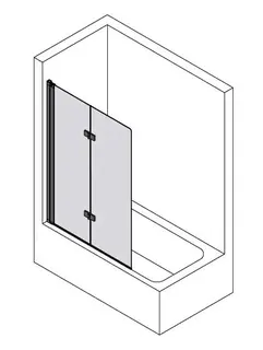 sanibel 3001-Duschfalttür BF2A L a Badew Wandanschlag links 1000x1400mm SPO/ESG