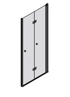 sanibel 3001-Falttür Nische NFTA R Wand- anschl. Sonder 600-1099/1000-2100 SW/ESG