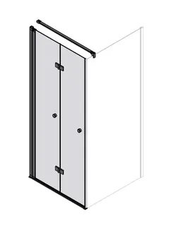 sanibel 3001-Falttür f Trennwand TFTA L Wandanschlag links 900x2000mm SWM/ESG