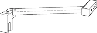 sanibel 3001-Eckkonsolen A23 EK625 6mm Glas größer 1000mm 625mm kürzbar schwarz