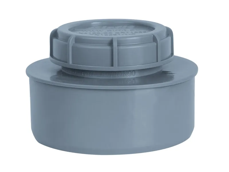 airfit Endstopfen DN 90 mit Schraubverschlusskappe, grau