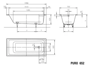 Kaldewei Badewanne PURO Mod.652,1700x750mm,alpinweiß matt – Bild 5