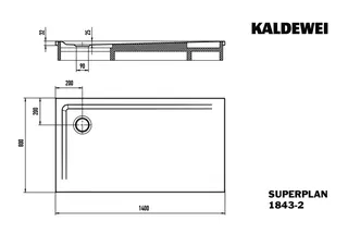 Kaldewei Duschwanne SUPERPLAN mit Wannenträger Mod. 1843-2,800x1400mm,alpinweiß,m. Waschtisch – Bild 2