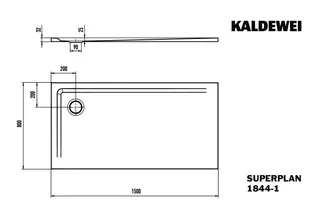 Kaldewei Duschwanne SUPERPLAN Mod.1844-1,800x1500mm, alpinweiß,Secure Plus – Bild 3