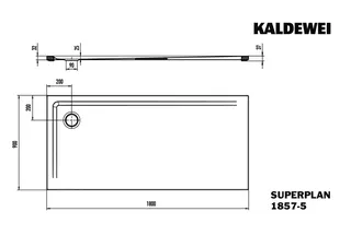 Kaldewei Duschwanne SUPERPLAN Mod.1857-5,900x1800mm, alpwe,Wt extrafl. – Bild 3