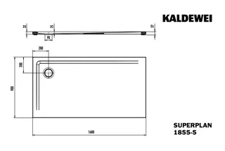 Kaldewei Duschwanne SUPERPLAN Mod.1855-5,900x1600mm, alpwe,Wt extrafl. – Bild 3