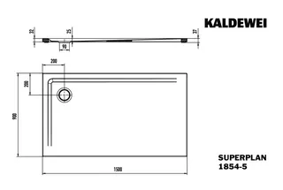 Kaldewei Duschwanne SUPERPLAN Mod.1854-5,900x1500mm, alpwe,Wt extrafl. – Bild 3