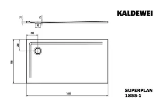 Kaldewei Duschwanne SUPERPLAN Mod.1855-1,900x1600mm, warm grey 10,Secure Plus – Bild 2