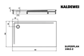 Kaldewei Duschwanne SUPERPLAN mit Wannenträger Mod. 1862-2,1000x1600mm,alpinweiß,m. Waschtisch – Bild 3