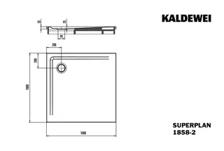 Duschfläche 100x100x2,5cm mit Träger more4YOU, weiß – Bild 3