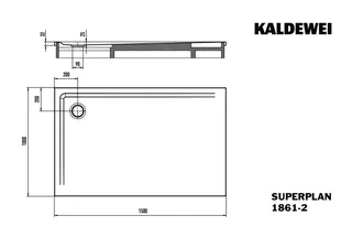 Kaldewei Duschwanne SUPERPLAN mit Wannenträger Mod. 1861-2,1000x1500mm,alpinweiß,m. Waschtisch – Bild 3