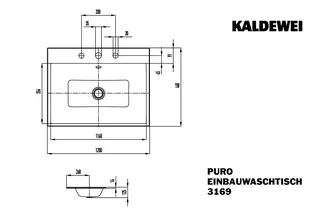 Kaldewei WB PURO Mod.3169,1200x460mm,alpwe, PEFF,AD,m. 1HL,mÜL,alpwe – Bild 3
