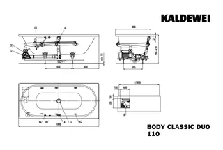 Kaldewei Badewanne CLASSIC DUO Mod.110 BODY,1800x800 mm,alpinweiß,links,Sichtteile chrom – Bild 4