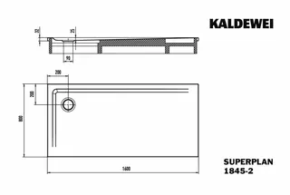 Kaldewei Duschwanne SUPERPLAN mit Wannenträger Mod. 1845-2,800x1600mm,alpinweiß,SEC,m. Waschtisch – Bild 3
