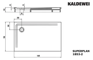 Kaldewei Duschwanne SUPERPLAN mit Wannenträger Mod. 1853-2,900x1400mm,alpwm,SEC,m. Waschtisch – Bild 5