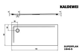 Kaldewei Duschwanne SUPERPLAN Mod.1846-5,1700x800mm, alpwm,SEC,Wt extrafl. – Bild 3