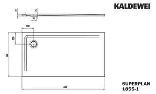 Kaldewei Duschwanne SUPERPLAN Mod.1855-1,900x1600mm, alpinweiß matt – Bild 5