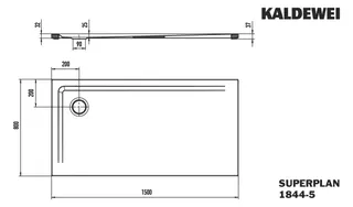Kaldewei Duschwanne SUPERPLAN Mod.1844-5,800x1500mm, alpwe,SEC,Wt extrafl. – Bild 5