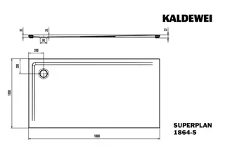 Kaldewei Duschwanne SUPERPLAN Mod.1864-5,1000x1800mm, alpwe,SEC,Wt extrafl. – Bild 3