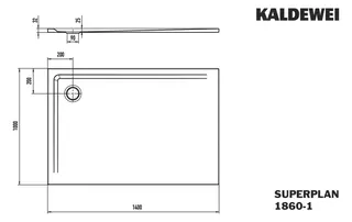 Kaldewei Duschwanne SUPERPLAN Mod.1860-1,1000x1400mm, warm grey 60,Secure Plus – Bild 5