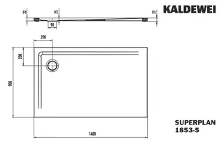 Kaldewei Duschwanne SUPERPLAN Mod.1853-5,900x1400mm, alpwm,SEC,Wt extrafl. – Bild 5