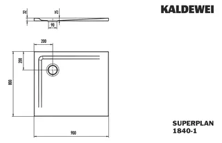 Kaldewei Duschwanne SUPERPLAN Mod.1840-1,800x900mm, warm beige 40,Secure Plus – Bild 5