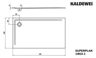 Kaldewei Duschwanne SUPERPLAN Mod.1862-1,1000x1600mm, cool grey 80,Secure Plus – Bild 5